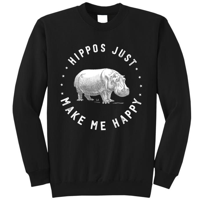 Funny Hippopotamus Hippo Lover Hippos Make Me Happy Sweatshirt