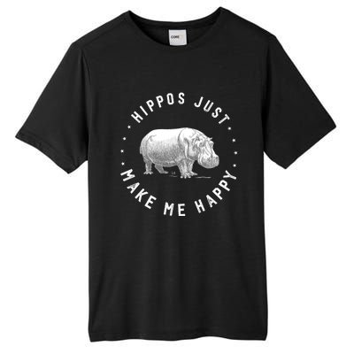 Funny Hippopotamus Hippo Lover Hippos Make Me Happy Tall Fusion ChromaSoft Performance T-Shirt