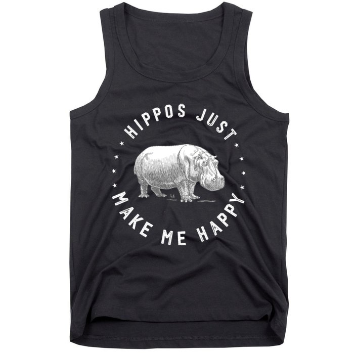 Funny Hippopotamus Hippo Lover Hippos Make Me Happy Tank Top