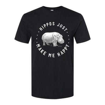 Funny Hippopotamus Hippo Lover Hippos Make Me Happy Softstyle CVC T-Shirt