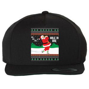 Funny Ho Ho Ho Ugly Santa Golf Christmas Jumper Gift Wool Snapback Cap