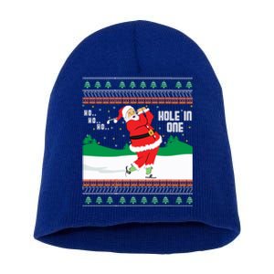 Funny Ho Ho Ho Ugly Santa Golf Christmas Jumper Gift Short Acrylic Beanie