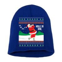 Funny Ho Ho Ho Ugly Santa Golf Christmas Jumper Gift Short Acrylic Beanie