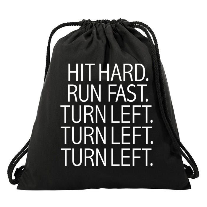 Funny Hit Hard Run Fast Turn Left Baseball Pitcher Gift Drawstring Bag