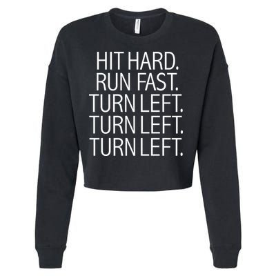 Funny Hit Hard Run Fast Turn Left Baseball Pitcher Gift Cropped Pullover Crew