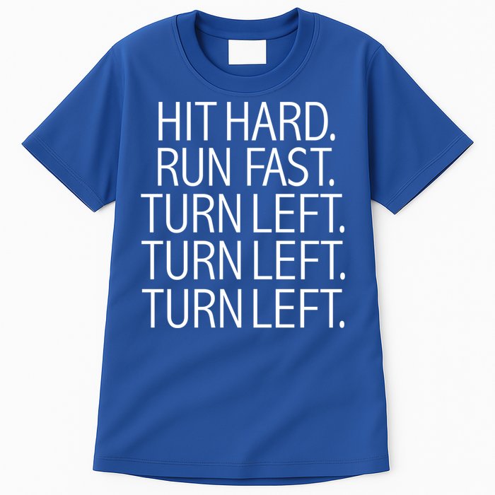 Funny Hit Hard Run Fast Turn Left Baseball Pitcher Gift Tall T-Shirt