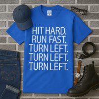 Funny Hit Hard Run Fast Turn Left Baseball Pitcher Gift Tall T-Shirt