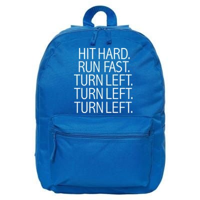 Funny Hit Hard Run Fast Turn Left Baseball Pitcher Gift 16 in Basic Backpack