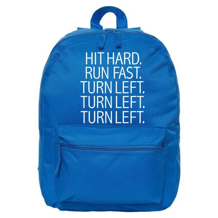 Funny Hit Hard Run Fast Turn Left Baseball Pitcher Gift 16 in Basic Backpack