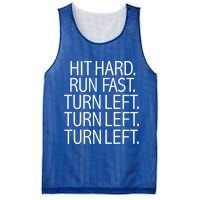 Funny Hit Hard Run Fast Turn Left Baseball Pitcher Gift Mesh Reversible Basketball Jersey Tank