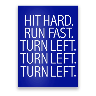 Funny Hit Hard Run Fast Turn Left Baseball Pitcher Gift Poster
