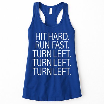 Funny Hit Hard Run Fast Turn Left Baseball Pitcher Gift Womens Tank Top