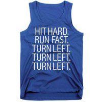 Funny Hit Hard Run Fast Turn Left Baseball Pitcher Gift Tank Top