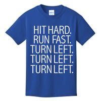 Funny Hit Hard Run Fast Turn Left Baseball Pitcher Gift Kids T-Shirt