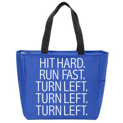 Funny Hit Hard Run Fast Turn Left Baseball Pitcher Gift Zip Tote Bag