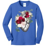 Floral Hu Heart Vintage With Roses Anatomy Illustrations Gift Kids Long Sleeve Shirt