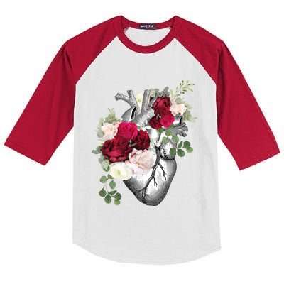 Floral Hu Heart Vintage With Roses Anatomy Illustrations Gift Kids Colorblock Raglan Jersey