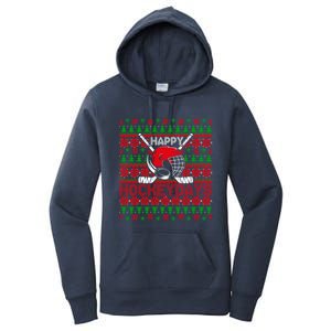 Funny Happy Hockeydays Ice Hockey Christmas Ugly Xmas Pajama Gift Women's Pullover Hoodie