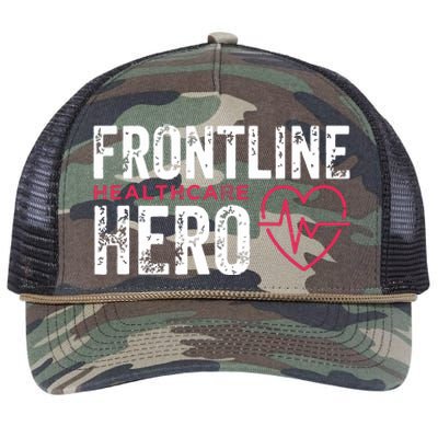 Frontline Hero Healthcare Worker Frontline Essential Worker Retro Rope Trucker Hat Cap