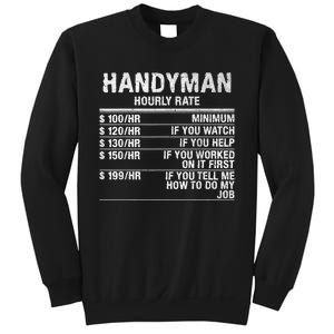 Funny Handyman Hourly Rate Sweatshirt