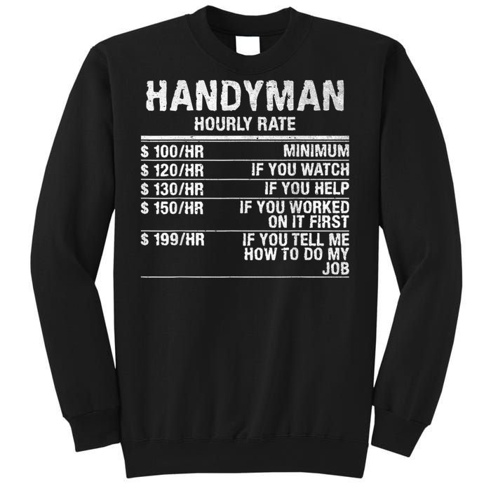 Funny Handyman Hourly Rate Sweatshirt