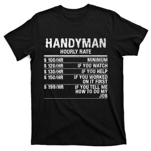 Funny Handyman Hourly Rate T-Shirt