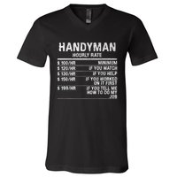 Funny Handyman Hourly Rate V-Neck T-Shirt