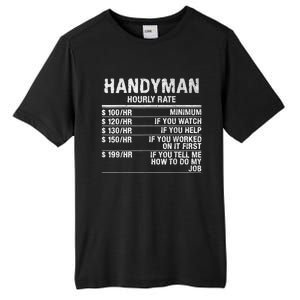 Funny Handyman Hourly Rate Tall Fusion ChromaSoft Performance T-Shirt