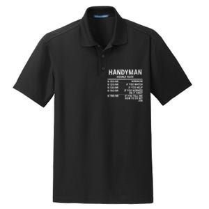 Funny Handyman Hourly Rate Dry Zone Grid Polo