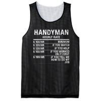 Funny Handyman Hourly Rate Mesh Reversible Basketball Jersey Tank