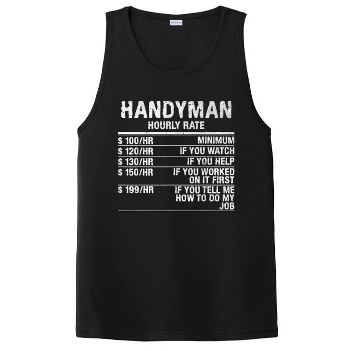 Funny Handyman Hourly Rate PosiCharge Competitor Tank