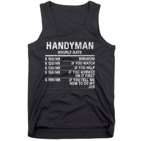 Funny Handyman Hourly Rate Tank Top