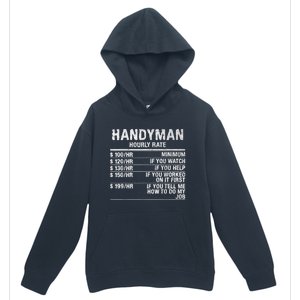 Funny Handyman Hourly Rate Urban Pullover Hoodie