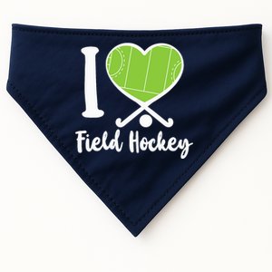 Field Hockey Heart I Love Field Hockey USA-Made Doggie Bandana