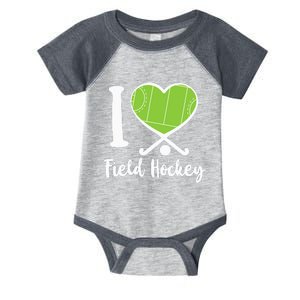 Field Hockey Heart I Love Field Hockey Infant Baby Jersey Bodysuit