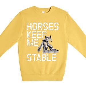 Funny Horse Horseback Riding Cool Gift Mom Premium Crewneck Sweatshirt