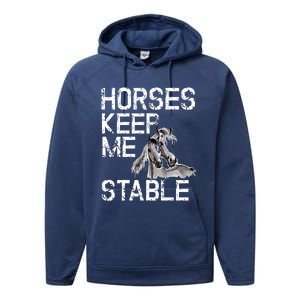 Funny Horse Horseback Riding Cool Gift Mom Performance Fleece Hoodie