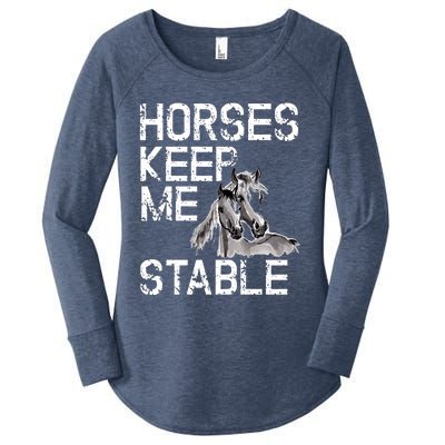 Funny Horse Horseback Riding Cool Gift Mom Women's Perfect Tri Tunic Long Sleeve Shirt