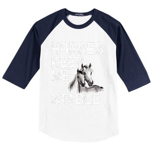 Funny Horse Horseback Riding Cool Gift Mom Baseball Sleeve Shirt