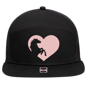 Funny Horse Horseback Riding Equestrian Design Horse Mom Gift 7 Panel Mesh Trucker Snapback Hat