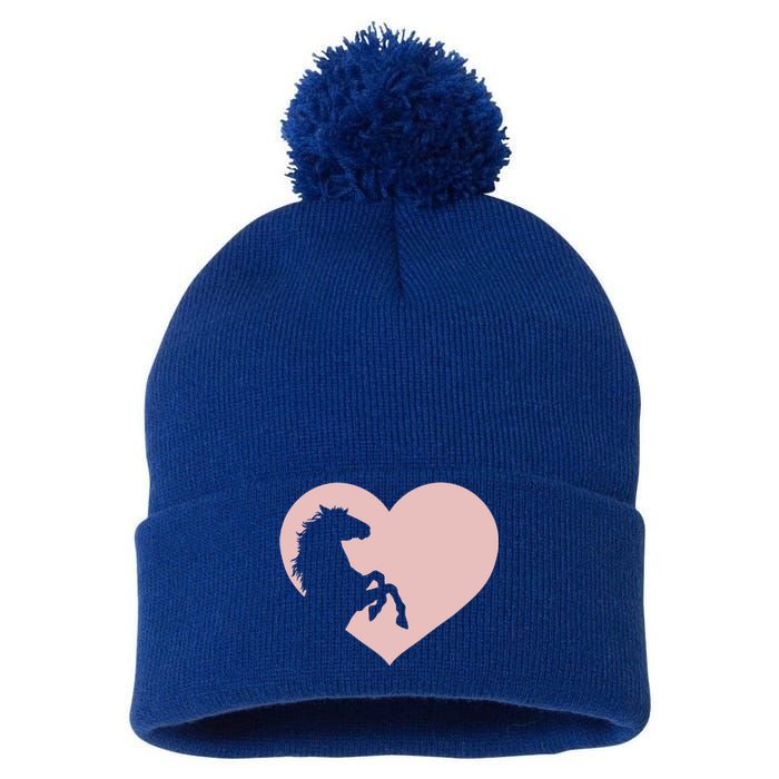 Funny Horse Horseback Riding Equestrian Design Horse Mom Gift Pom Pom 12in Knit Beanie