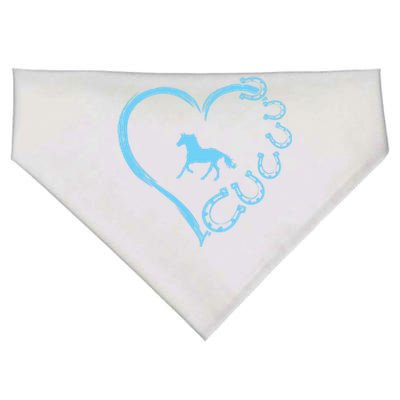 Funny Horseshoe Heart Cute Horse Mom Horseback Riding Gift USA-Made Doggie Bandana