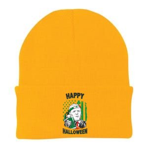 Funny Happy Halloween Joe Biden St Patrick's Day Knit Cap Winter Beanie