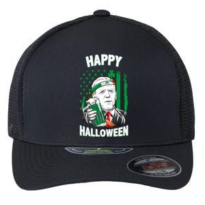 Funny Happy Halloween Joe Biden St Patrick's Day Flexfit Unipanel Trucker Cap