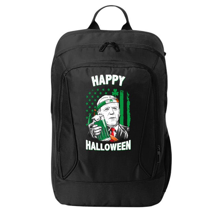 Funny Happy Halloween Joe Biden St Patrick's Day City Backpack