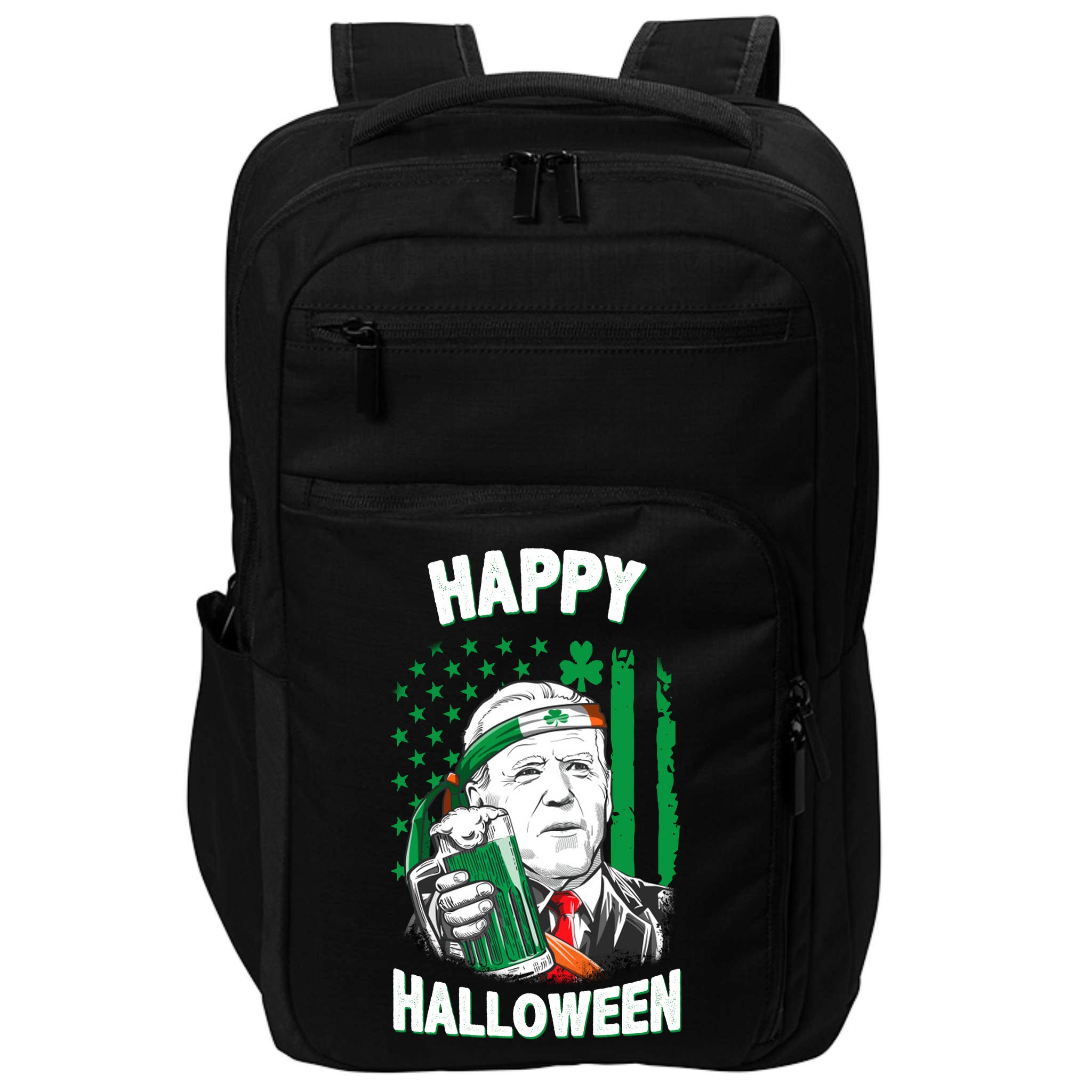 Funny Happy Halloween Joe Biden St Patrick's Day Impact Tech Backpack