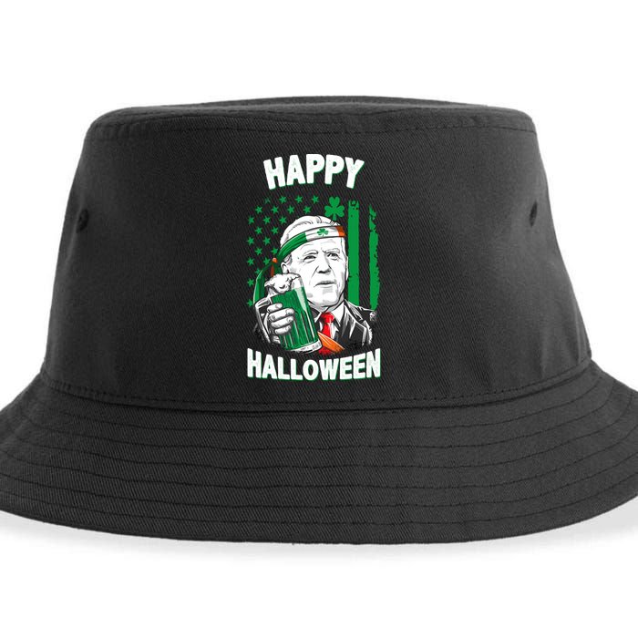 Funny Happy Halloween Joe Biden St Patrick's Day Sustainable Bucket Hat