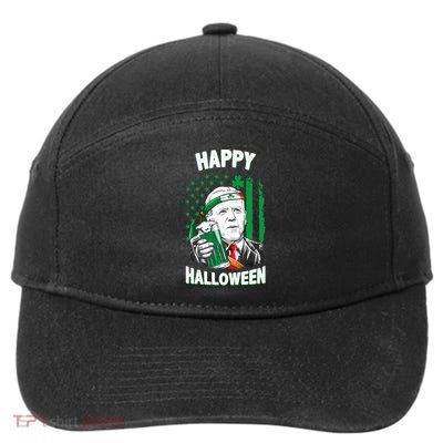 Funny Happy Halloween Joe Biden St Patrick's Day 7-Panel Snapback Hat