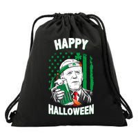 Funny Happy Halloween Joe Biden St Patrick's Day Drawstring Bag