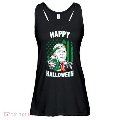 Funny Happy Halloween Joe Biden St Patrick's Day Ladies Essential Flowy Tank